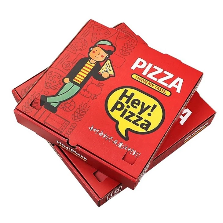 Aanpasbare recyclebare kleurrijke pizzadozen